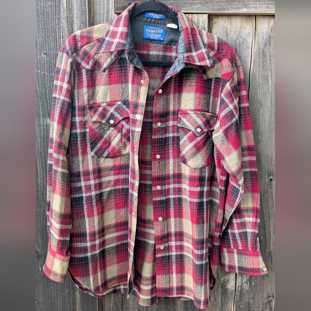 Vintage Pendleton, 100% Wool, Made In USA, Plaid Western